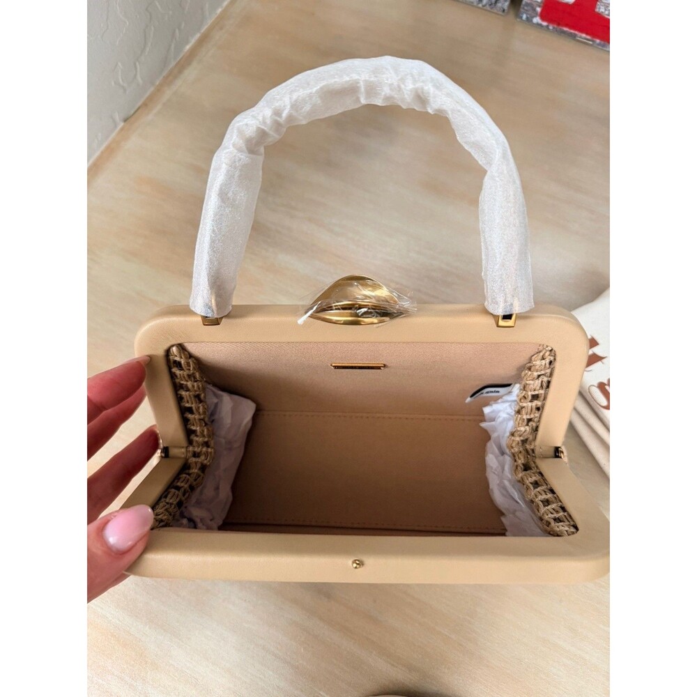 NEW | Cult Gaia Zuma Mini Woven Crossbody Tote Sand Top Handle Bag NWT $458 - Picture 9 of 16